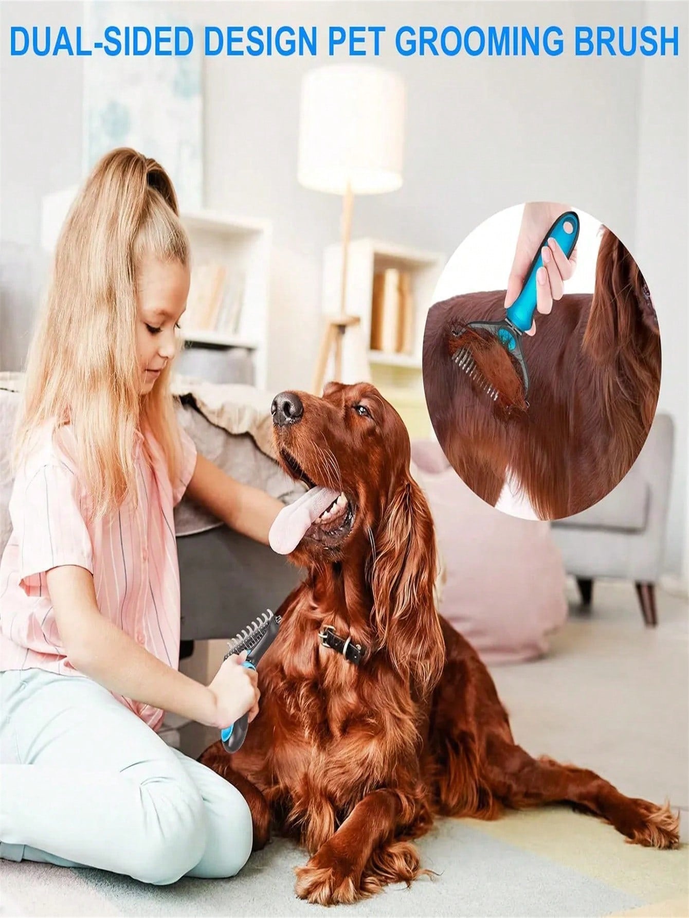Double-Sided Dematting & Deshedding Comb – Professional Pet Care at Home